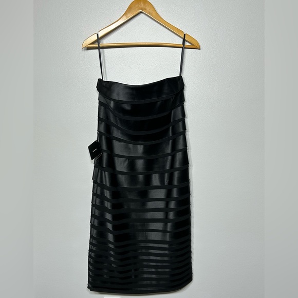 NWT WHBM strapless black layered dress - Picture 3 of 6
